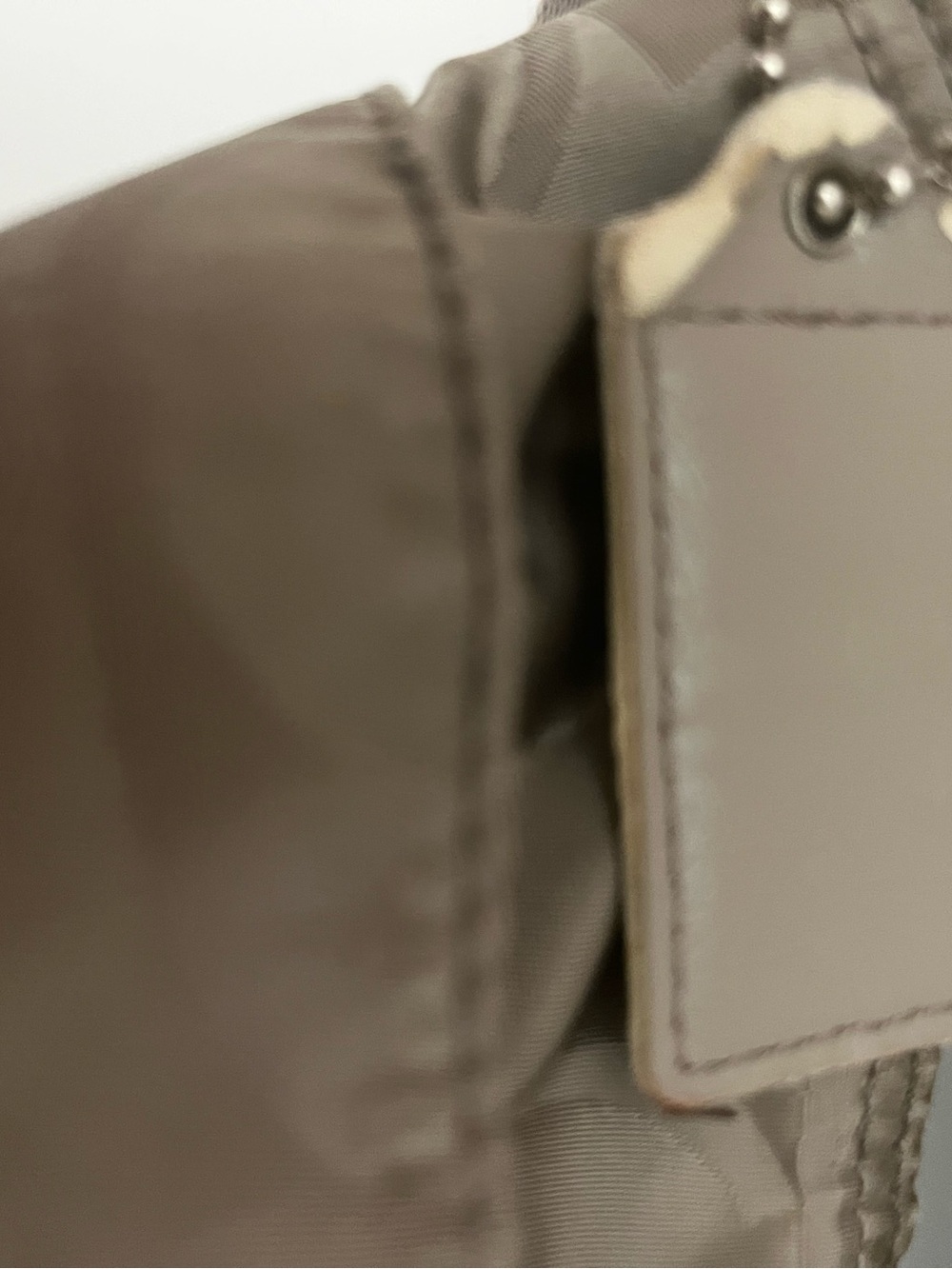 Coach Signature Getaway Nylon File Crossbody Bag Grey Taupe F77408 - Picture 7 of 14